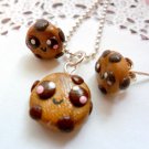 Handcrafted Polymer Clay Kawaii Cookie Necklace & Earring Set