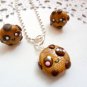 Handcrafted Polymer Clay Kawaii Cookie Necklace & Earring Set