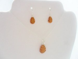 Handcrafted Polymer Clay Autumn Leaf Jewelry Set (Adult/Teen Size)
