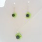 Handcrafted Polymer Clay Lime Flower Teen/Adult Jewelry Set