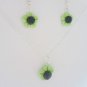 Handcrafted Polymer Clay Lime Flower Teen/Adult Jewelry Set
