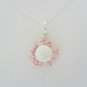 Handcrafted Polymer Clay Pink Marbled Teen/Adult Necklace Set