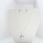 Handcrafted Polymer Clay Pastel Blue Flower Necklace Set