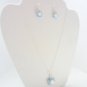 Handcrafted Polymer Clay Pastel Blue Flower Necklace Set