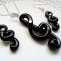Handcrafted Polymer Clay Treble Clef Music Note Necklace Set
