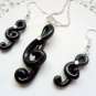 Handcrafted Polymer Clay Treble Clef Music Note Necklace Set