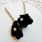 Handcrafted Shimmering Black Rose Polymer Clay Bobby Pins (Adult)