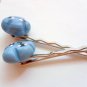 Handcrafted Polymer Clay Kawaii Blue Cloud Bobby Pins (Adult size)