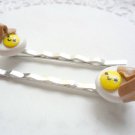 Handcrafted Polymer Clay Kawaii Bacon & Egg Bobby Pins (Adult Size)