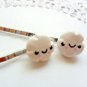 Handcrafted Polymer Clay Kawaii Cloud Bobby Pins (Adult Size)