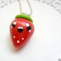 Handcrafted Polymer Clay Kawaii Strawberry Necklace