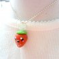 Handcrafted Polymer Clay Kawaii Strawberry Necklace