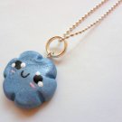 Handcrafted Kawaii Cloud Necklace (Blue)