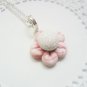 Handcrafted Polymer Clay Marbled Pink Flower Necklace