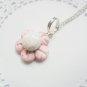 Handcrafted Polymer Clay Marbled Pink Flower Necklace