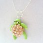Handcrafted Polymer Clay Kawaii Turtle Necklace