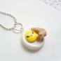 Handcrafted Bacon and Egg Polymer Clay Necklace