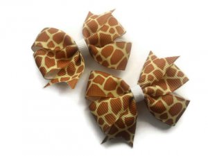 Giraffe Print Hairbow Set