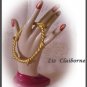 LIZ CLAIBORNE Signed Bangle BRACELET-Goldtone Rope Style