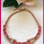 Pretty PINK NECKLACE-Unfoiled Rhinestone / Glass Settings