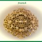FREIRICH Signed BROOCH - Goldtone Filagree - Two Layer