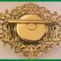 FREIRICH Signed BROOCH - Goldtone Filagree - Two Layer