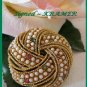KRAMER Signed BROOCH-Rhinestones and Milkglass Beads-Vintage