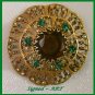 Designer Signed ART Brooch-Rhinestone-Large Dome-STyle