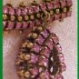 Stunning KRAMER Pink Rhinestone BRACELET-Dangling Pendant
