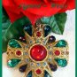 Outstanding WEISS Pin / BROOCH-Large-Multicolr Glass Settings