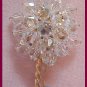 Stunning ALICE CAVINESS Crystal BROOCH / Pin-Flower Power