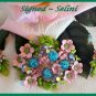 SELINI Floral DEMI PARURE-Pinks / Blues-Flower Garden