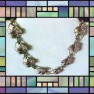 Vintage Pot Metal NECKLACE-Enameled Leaves-Chocker Style