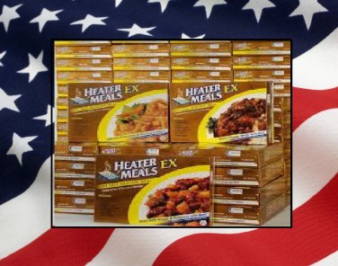 MRE Style HEATERMEAL EX -Assorted Emergency Preparedness Survival Food Lot-4 case of 12- 48 Meals!