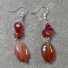 RED AGATE STERLING SILVER EARRINGS