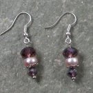 QUARTZ & FRESH WATER PEARL STERLING SILVER EARRINGS