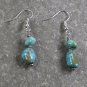 GREEN TURQUOISE STERLING SILVER EARRINGS