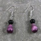 BLACK AGATE & CAT EYE STERLING SILVER EARRINGS