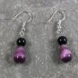 BLACK AGATE & CAT EYE STERLING SILVER EARRINGS