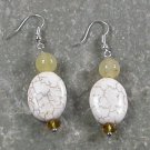 White Turquoise Quartz Jade STERLING SILVER EARRINGS
