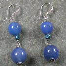 Blue Agate Pearl STERLING SILVER EARRINGS