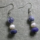 Sodalite Pearl STERLING SILVER EARRINGS