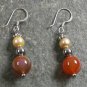 Red Agate Pearl STERLING SILVER EARRINGS