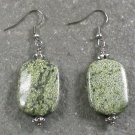Green Lace Stone Sterling Silver Earrings