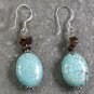 Tiger Eye Turquoise Sterling Silver Earrings