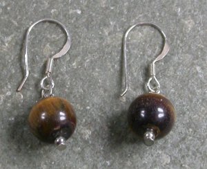 Yellow Tiger Eye Sterling Silver Earrings