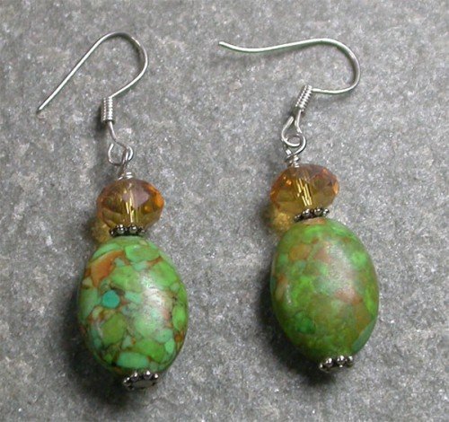 Quartz Turquoise Sterling Silver Earrings