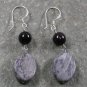Black Agate Jasper Sterling Silver Earrings