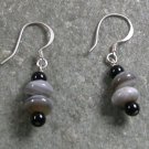 Stripe Agate Black Agate Sterling Silver Earrings