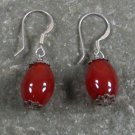 Red Agate Sterling Silver Earrings